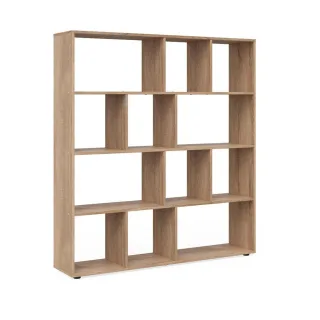 Vicco Raumteiler, Sonoma Eiche, Holzwerkstoff, 12 Fächer, Rechteckig, 131.6x143x29 cm, Wohnzimmer, Regale, Bücherregale