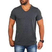 CARISMA T-Shirt Herren Uni Basic tief-breit geschnittener V-Ausschnitt v-neck 4644 V-Ausschnitt unifarben kurzarm slim fit