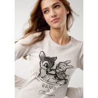 KangaROOS Langarmshirt Bambi & Klopfer Langarm, sehr figurbetont, unifarben, Rundhalsausschnitt