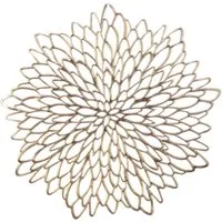 Kaemingk Platzset, Tischset Blüte 38cm Kunststoff 1 Stück Champagner