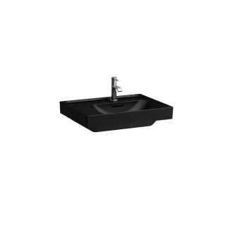 LAUFEN Aufsatz-Waschtisch MEDA 460x600x160 Ablage links 3 Hl. o.Ül. schwarz matt, H8181127161581 H8181127161581