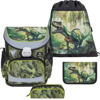 Belmil Schulranzen Set Jungen Lost World (Motiv: Dinosaurier) "Mini Fit" für kleinere Kinder, ab 1.Klasse Grundschule
