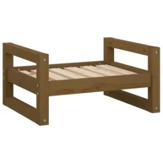 VidaXL Hundebett S (55,5x45,5x28 cm) aus Kiefernholz braun