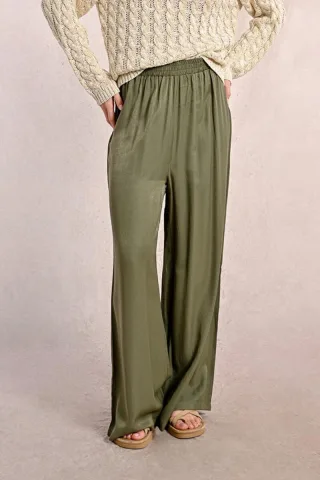 molly bracken - Fließende Hose mit hoher Taille grün - Gr. - M