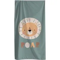MTOnlinehandel Strandtuch Kinder • 70x140 cm • Schnelltrocknend, Baumwolle & Mikrofaser Mix (1-St), Badetuch • Weich & Saugfähig • Strand • Meer • Löwe