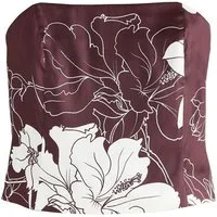 Next Bandeautop Bandeau-Oberteil aus Satin mit Blumen-Print (1-tlg)