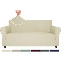 Agger Sofahusse Stretch Sofabezug, Sofa Überzug 1/2/3/4 Sitzer, Sofaschoner rutschfest, Elastisch Couch Überzug Mit Armlehnen, Sofaüberwurf Couch Überwurf