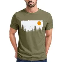 Neverless Print-Shirt Herren T-Shirt Wald Bäume Outdoor Adventure Abenteuer Natur-Liebhaber mit Print