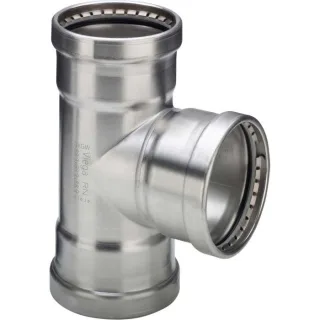 Viega Sanpress Inox XL-T-Stück 578039 64 x 54 x 64 mm, Stahl nichtrostend, SC-Contur