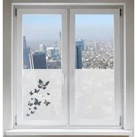 INDIGOS UG Fensterfolie Schmetterling Satin Sichtschutz – Elegante Fensterfolie