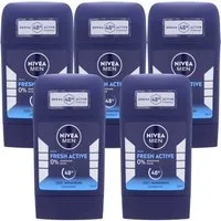 Nivea Deo-Stift 5 x NIVEA MEN Fresh Active Deo Stick je 50ml Deodorant 48h Schutz