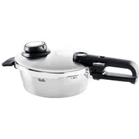 Fissler Schnellkochtopf Vitavit® Premium Edelstahl Schnellbratpfanne Induktion, Edelstahl 18/10 (2-tlg), Verriegelungsanzeige, Einstellbares Abdampfen, Einstellbare Kochstufen