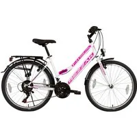 Rezzak Cityrad 26 Zoll Damen Fahrrad Mädchen Fahrrad 21 Gang Schaltung Weiss Pink, 21 Gang Shimano, Kettenschaltung