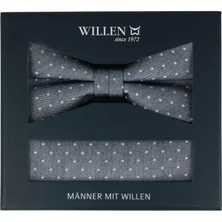 Willen - Schleife und Einstecktuch,Schleife blau,Schleife Hochzeit,Schleife Anzug,Schleife Hemd marine - Gr. - OS