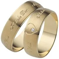 Firetti Trauring Schmuck Geschenk Gold 375 Hochzeit Ehering Trauring "Ich liebe Dich", Made in Germany, wahlweise mit oder ohne Brillant