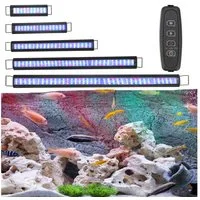 Clanmacy LED Aquariumleuchte 30-130cm LED Aquarium Beleuchtung Mit Ausziehbarer Halterung 10-45W, 36W für 87-110cm
