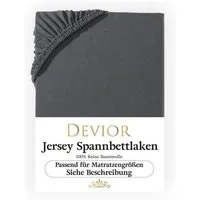 Devior Spannbettlaken für 180x200cm Boxspringbett-Matratzen bis 32cm dicke, 100% Baumwolle, Jersey, Gummizug: Rundumgummizug, Atmungsaktives Bettlaken mit Einlaufschutz 135 g/m² – ohne Fussel
