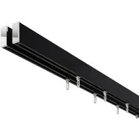 DécoProfi Innenlaufschiene Gardinenstange eckig ABOVE 2-läufig, Deckenträger, verschraubt, Aluminium / Zinkguss, Set komplett