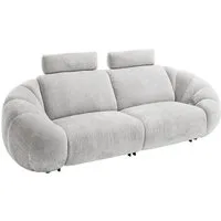 Big-Sofa KINSALE, Hellgrau, Stoffbezug, USB-Anschlüsse, Relaxfunktion, Kopfteilverstellung, B 265 x H 109 x T 103 cm