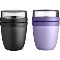 Mepal Lunchbox Lunchpot Ellipse für 500 + 200 ml, ideal für unterwegs, Polypropylen (PP), PCTG, Geeignet für Tiefkühler, Mikrowelle und Spülmaschine
