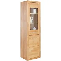 OTTO home Vitrine LOGO B/T/H: 50/42/180cm, 5Fächer, 3 Einlegeboden verstellbar. Kopus&Leisten aus Massivholz, Korpus aus Melamin, Türanschlag L/R