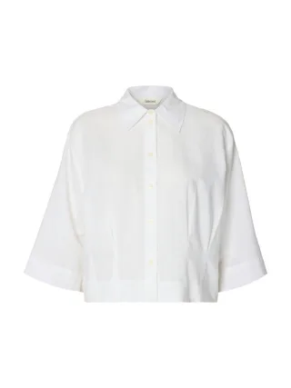 Selected - Cropped-Shirt - Slfcleo weiß - Gr. - 34
