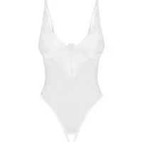 Obsessive Body Alissium transparenter Body ouvert - weiß (1-tlg) Einladend offen im Schritt