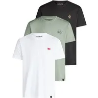 riverso T-Shirt Herren Basic Shirt RIVJay 3er Set Pack Regular Fit (Vorteilspack, 3-tlg) Kurzarm Tee Shirt mit Rundhalsausschnitt aus 100% Baumwolle