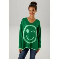 Aniston CASUAL Strickpullover mit eingestricktem Smiley
