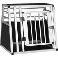 EUGAD Hunde-Transportbox, Reisebox Autobox für kleine Hunde, B60xH55xT50 cm
