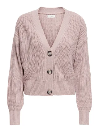 JDY - JDYJUSTY L/S SHORT CARDIGAN KNT NOOS woodrose - Gr. - XS