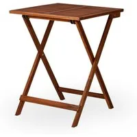 KHG Klapptisch Gartentisch 58x58 cm, klappbar, bis 50 kg belastbar (Outdoor-Tisch Quadratisch), aus Akazien-Holz, zum Schutz geölt, FSC-Zertifiziert