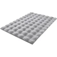 Kleine Wolke Badematte Cloud, Badvorleger, Badezimmer Teppich, Höhe 28 mm, rutschhemmend beschichtet, fußbodenheizungsgeeignet, Polyester, rechteckig, Badteppich, Uni Farben, Hoch-Tief Effekt, besonders weich