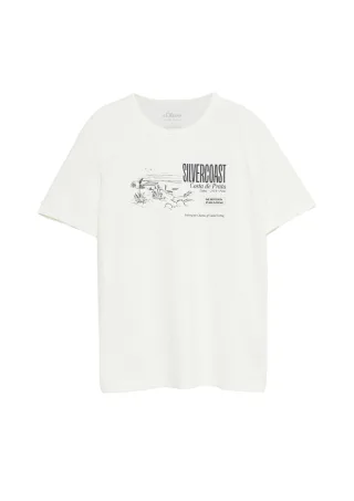 s.Oliver Red Label - T-Shirt mit Frontprint weiß - Gr. - XXL