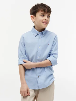 BOYS STRETCH OXFORD SHIRT L/S Calm Blue - Gr. - 10