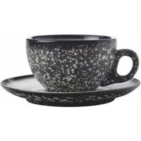Maxwell & Williams Tasse Caviar Granite Mit Untertasse 250 ml, Keramik