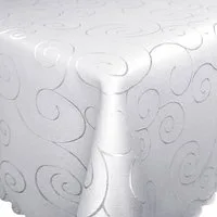 Tischdecke Ornamente 90x90 Weiss Tischdecke Damast, strapazierfähig