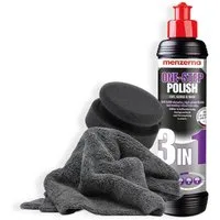 detailmate Auto Politur 3in1 Menzerna One Step Polish Set Autopolitur (4 St), Medium Cut One-Step + PAD Medium + Mikrofasertuch + Gummihandschuhe