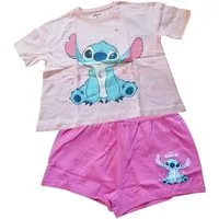 Lilo & Stitch Pyjama Mädchen Kurz-Pyjama mit T-Shirt & Shorts, Stitch „I’m sweet“, Grau/Bla (Set, 2 tlg., Kurzarm- Pyjama bestehend aus Oberteil und Hose)