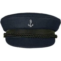 MADSea Schiebermütze Elbsegler mit Motivpin Anker silber maritime Kapitänsmütze mit Krone, Zierband und Kordel
