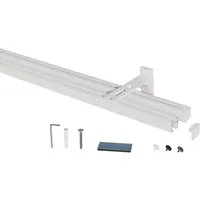 Gardineum Innenlaufschiene Eckige Innenlaufstange/ Gardinenstange 20x20mm mit Wandhalterung-2lfg