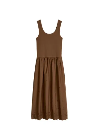 Marc OPolo DENIM - Kleid mit Spitzenrock Umbra Brown - Gr. - S