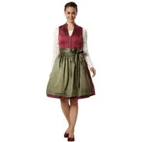 dressforfun Dirndl hochwertiges & elegantes Trachtenkleid Sarah Rot/Grün (Premium Midi-Dirndl, Gr. 40) Passend für Oktoberfest, Trachtenumzüge, Heimat- oder Bierfeste