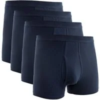 HERMKO Retro Boxer (Pack, 4er) Bio-Baumwolle Feinripp Pagen mit Eingriff hoher Weichbund