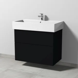 Sanipa 3way Waschtischunterbau zu Duravit Vero Air Waschtisch mit 2 Auszügen, Schwarz-Matt SF43408
