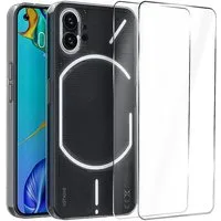CoolGadget Handyhülle Transparent als 2in1 Schutz Cover Set für das Nothing Phone 2 6,7 Zoll, 2x 9H Glas Display Schutz Folie + 1x TPU Case Hülle für Phone 2
