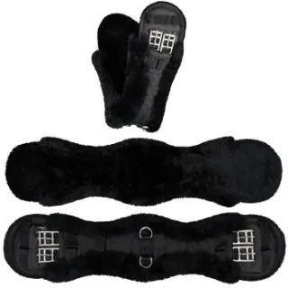 Equinate Kurzgurt Luke anatomisch Lammfell schwarz 70 cm