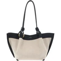 COCCINELLE Schultertasche Canvas Handbag, aus echtem Rindsleder