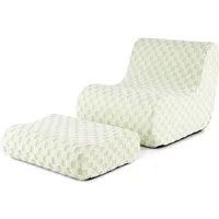 KOMFOTTEU Sitzsack Liegesofa-Set Sitzsackstuhl Bodenstuhl, mit Ottomane, für Schlafzimmer