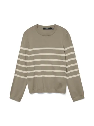 VERO MODA - VMSABA PLAIN LS O-NECK PULLOVER GA NOOS Silver Mink - Gr. - XL
